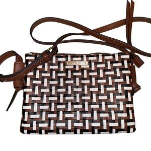FRYE & CO Multicolor Embossed Woven Braided Crossbody Handbag Bag